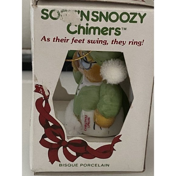Jasco Vintage Porcelain Bisque Soft N Snoozy Chimer Ornament Hanging Vintage NIB - Picture 5 of 16